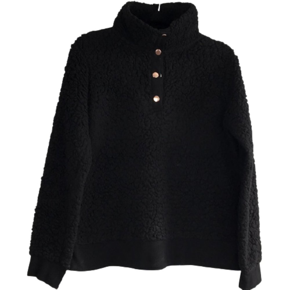 Xersion Fleece Sweatshirt Pullover Black  Size L.